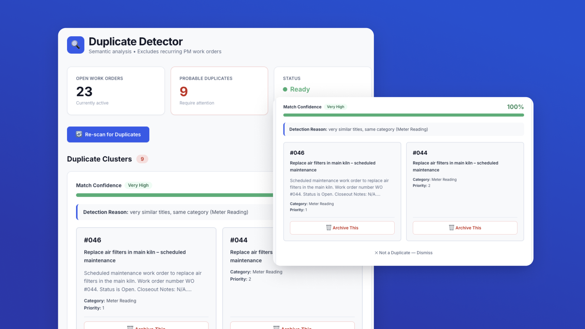 Work Order Duplicate Detector ✅ screenshot 2