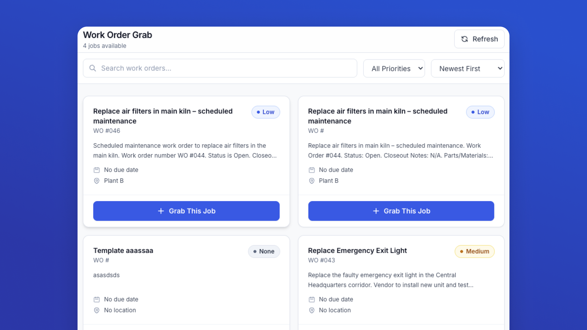 Open Work Order Assignment Board ✅ screenshot 2